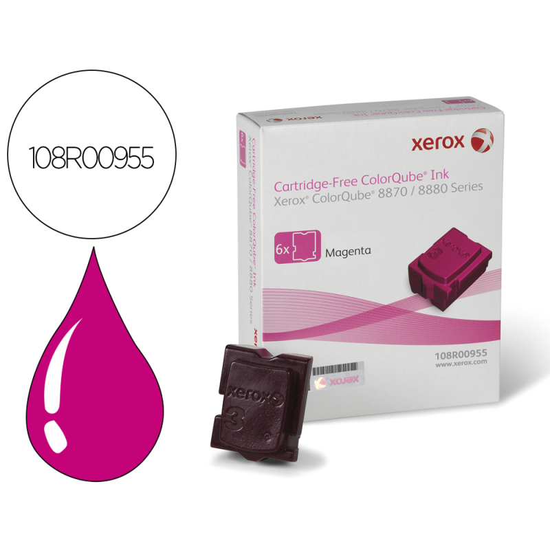 Tinta solida xerox e 8870 / 8880 magenta 17300 paginas pack de 6 unidades