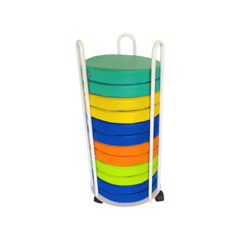 Carro portacojines sumo didactic + 12 pufs colores surtidos 35/40 cm diametro x 82 cm