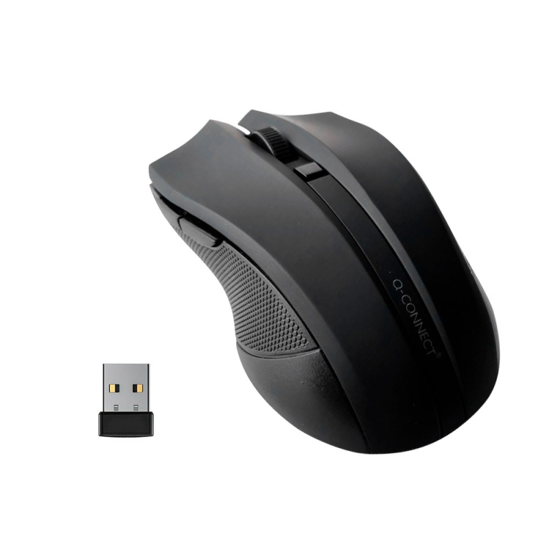 Raton q-connect optico inalambrico 1000 dpi receptor usb 2,4 ghz negro