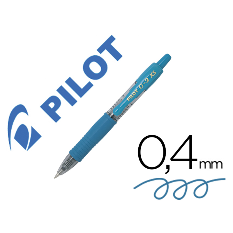 Boligrafo pilot g-2 pixie azul claro tinta gel retractil sujecion de caucho