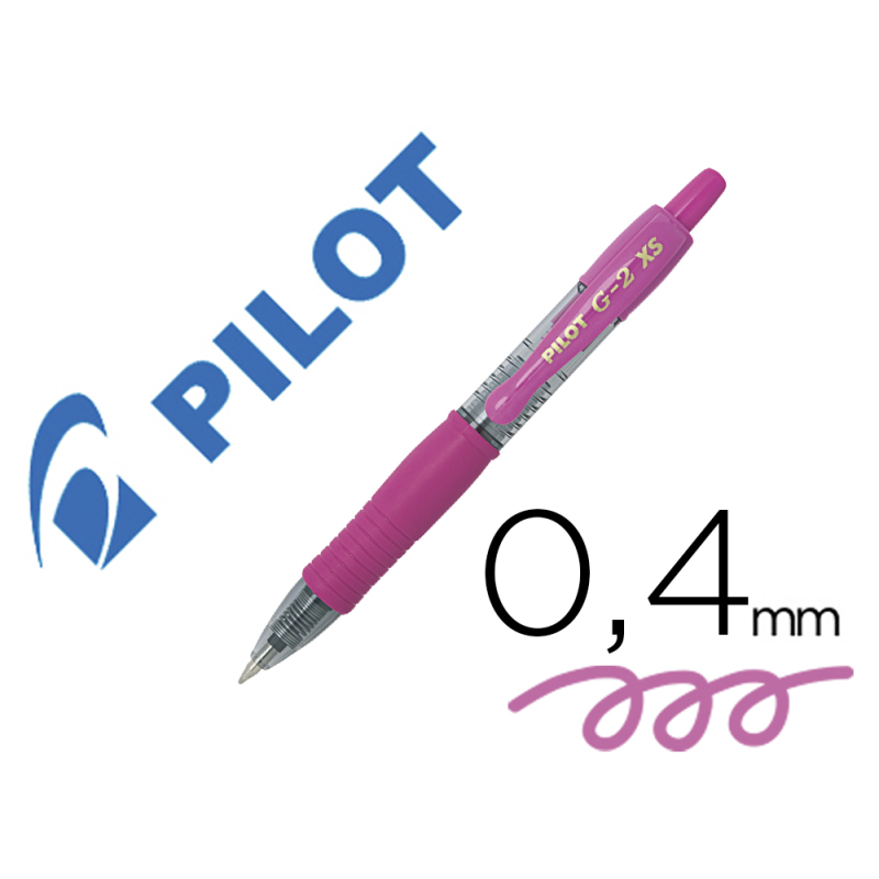 Boligrafo pilot g-2 pixie rosa tinta gel retractil sujecion de caucho