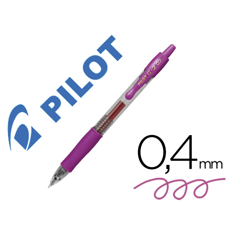 Boligrafo pilot g-2 rosa tinta gel retractil sujecion de caucho