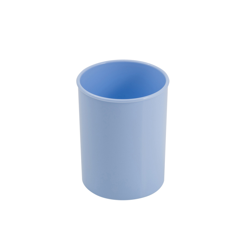Cubilete portalapices faibo azul pastel opaco plastico diametro 78 mm alto 100 mm