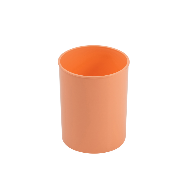 Cubilete portalapices faibo naranja pastel opaco plastico diametro 78 mm alto 100 mm