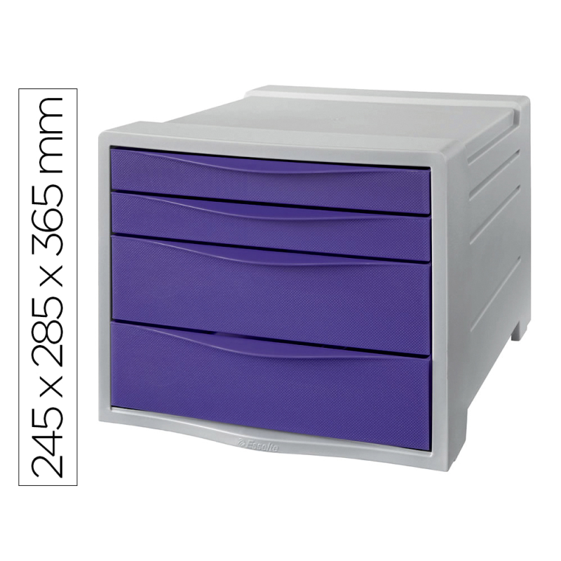 Fichero cajones de sobremesa esselte colour breeze plastico 4 cajones color lavanda