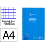 Cuaderno espiral liderpapel a4 pautaguia tapa plastico 80h 90gr cuadro pautado 3mm con margen color azul