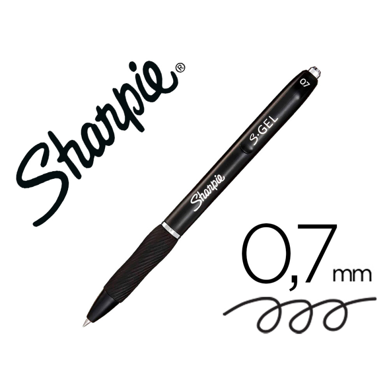 Boligrafo sharpie retractil tinta gel punta 0,7 mm color negro
