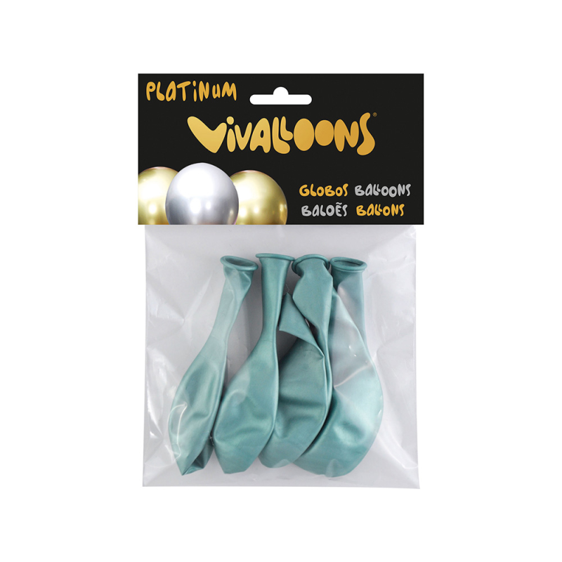 Globo 100% latex biodegradable verde esmeralda blister de 6 unidades