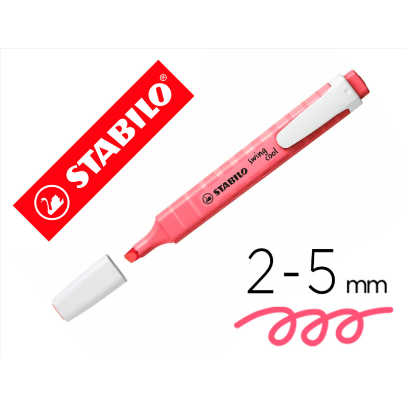 Rotulador stabilo fluorescente fino swing cool pastel rosa cerezo enflor