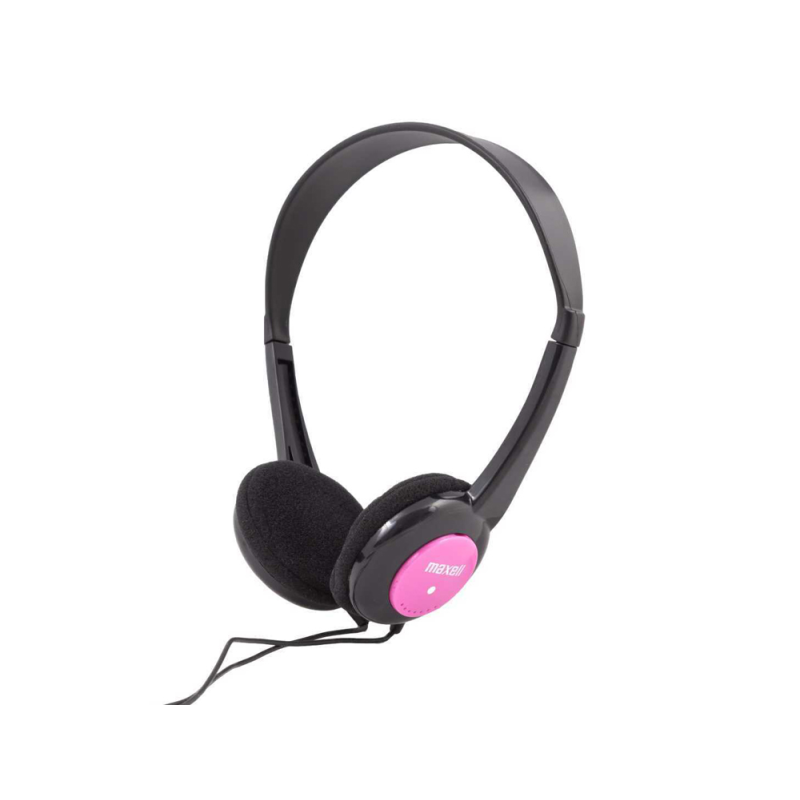 Auriculares maxell infantil diadema jack 3,5 mm longitud cabel 1,2 mt color rosa