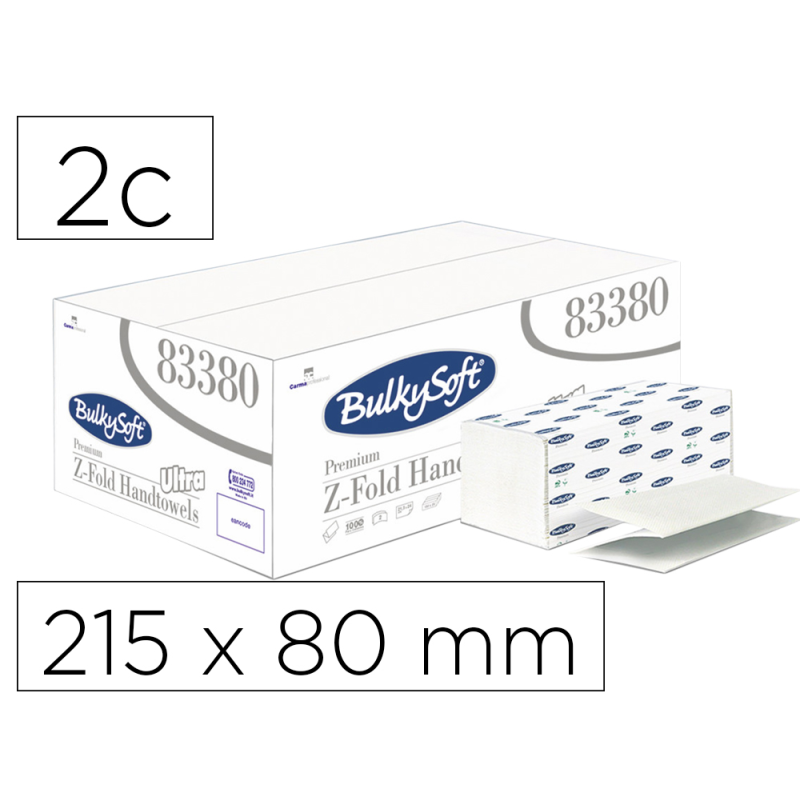 Toalla engarzada ofyhostel bulkysoft gofrada premium fold 2 capas plegado z 215 x 80 mm