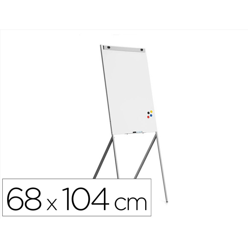 Pizarra blanca rocada para conferencias lacada magnetica metalica con brazo extensible lateral para 2 hojas 68x104 cm