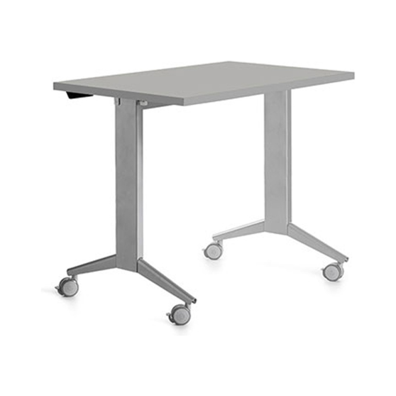 Mesa de oficina rocada 120x60cm con tablero abatible 90 acabado fd02 gris/gris