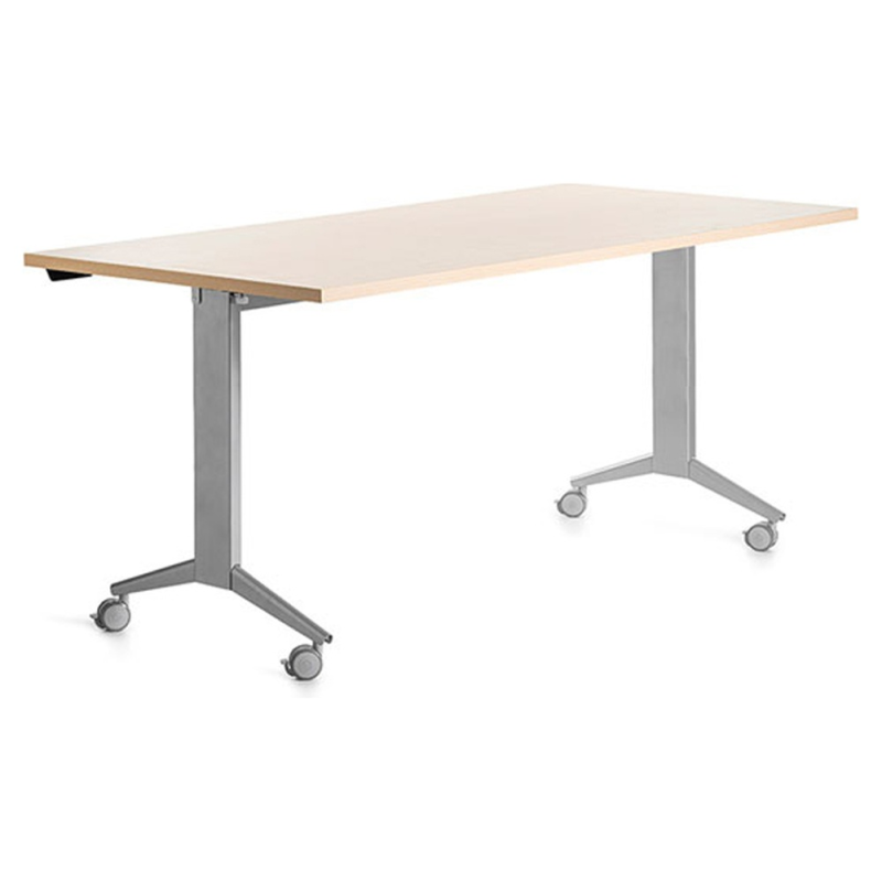 Mesa de oficina rocada 160x80cm con tablero abatible 90 acabado fd01 gris/haya