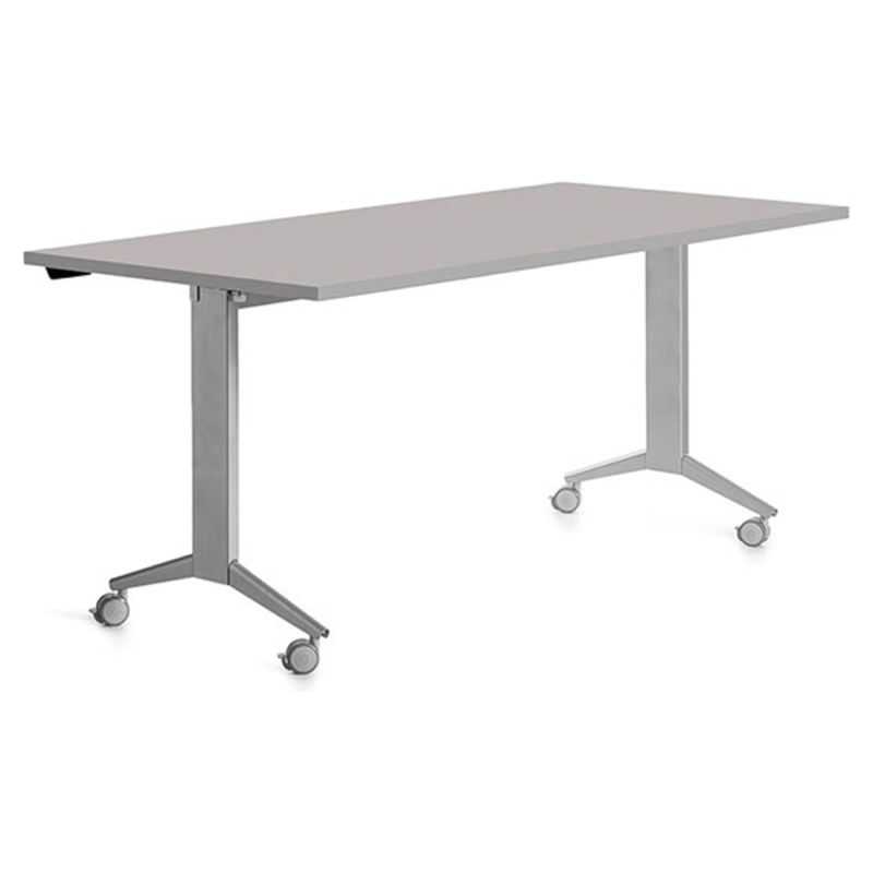 Mesa de oficina rocada 160x80cm con tablero abatible 90 acabado fd02 gris/gris