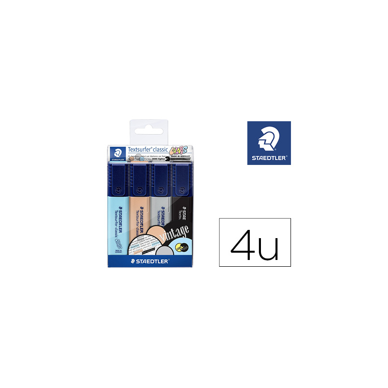 Rotulador textsurfer classic 364 pastel & vintage bolsa de 4 unidades colores surtidos