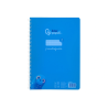 Cuaderno espiral liderpapel a4 pautaguia tapa plastico 80h 90gr cuadro pautado 3mm con margen color azul