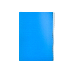 Cuaderno espiral liderpapel a4 pautaguia tapa plastico 80h 90gr cuadro pautado 3mm con margen color azul