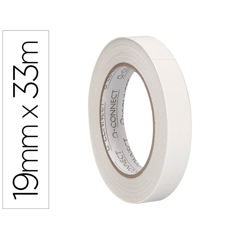 Cinta adhesiva q-connect doble cara 33 mt x 19 mm