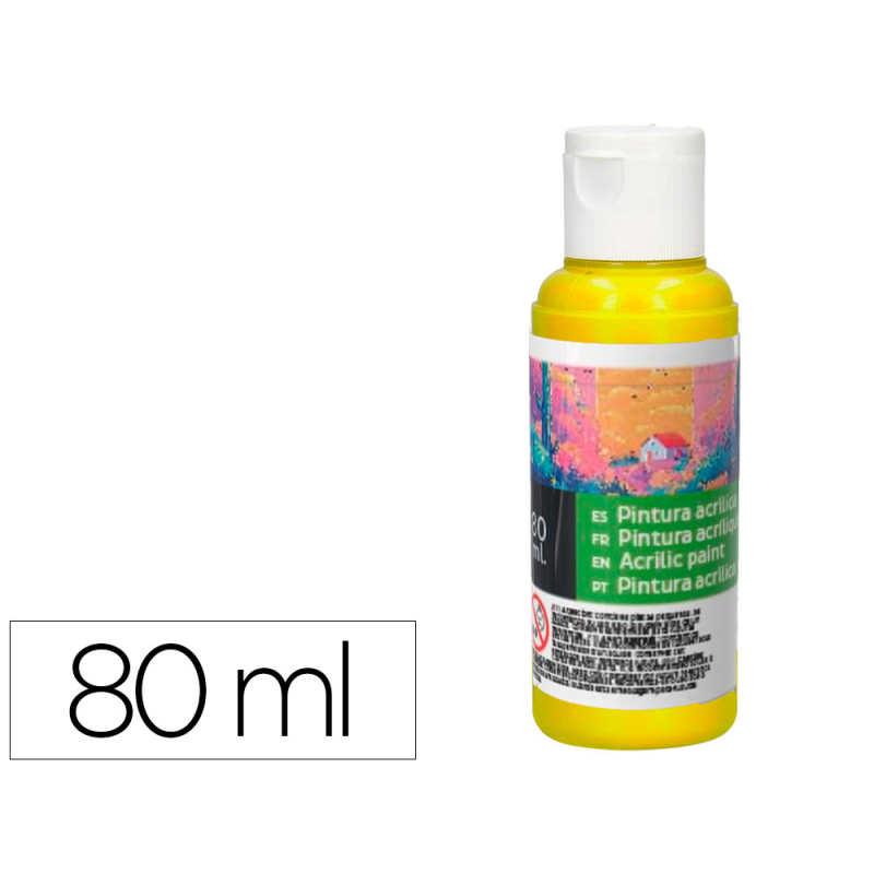 Pintura acrilica liderpapel bote de 80 ml amarillo