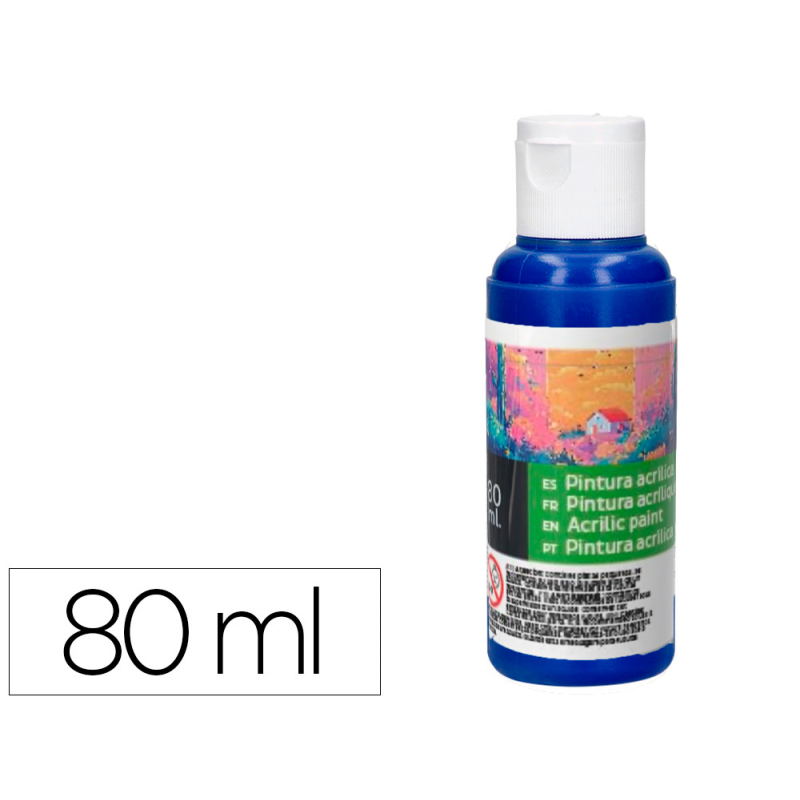 Pintura acrilica liderpapel bote de 80 ml azul ultramar