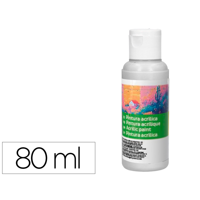 Pintura acrilica liderpapel bote de 80 ml blanco