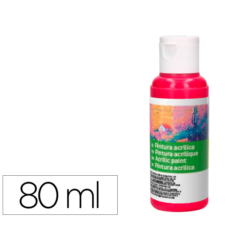 Pintura acrilica liderpapel bote de 80 ml magenta