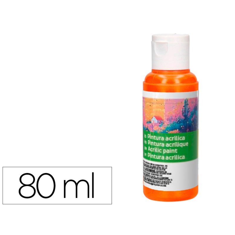 Pintura acrilica liderpapel bote de 80 ml naranja