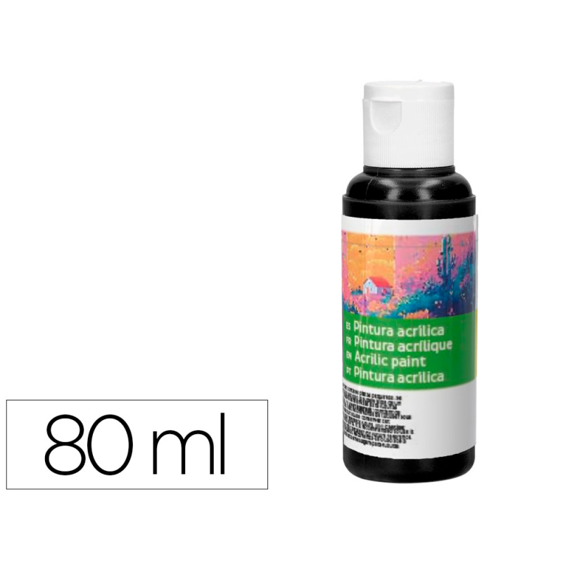 Pintura acrilica liderpapel bote de 80 ml negro
