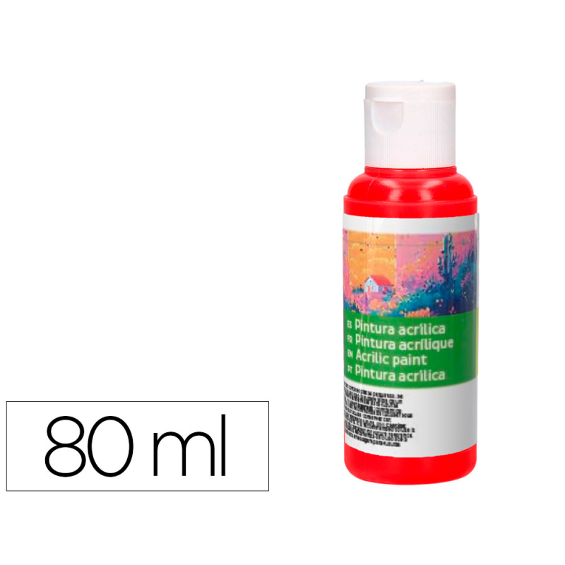 Pintura acrilica liderpapel bote de 80 ml rojo