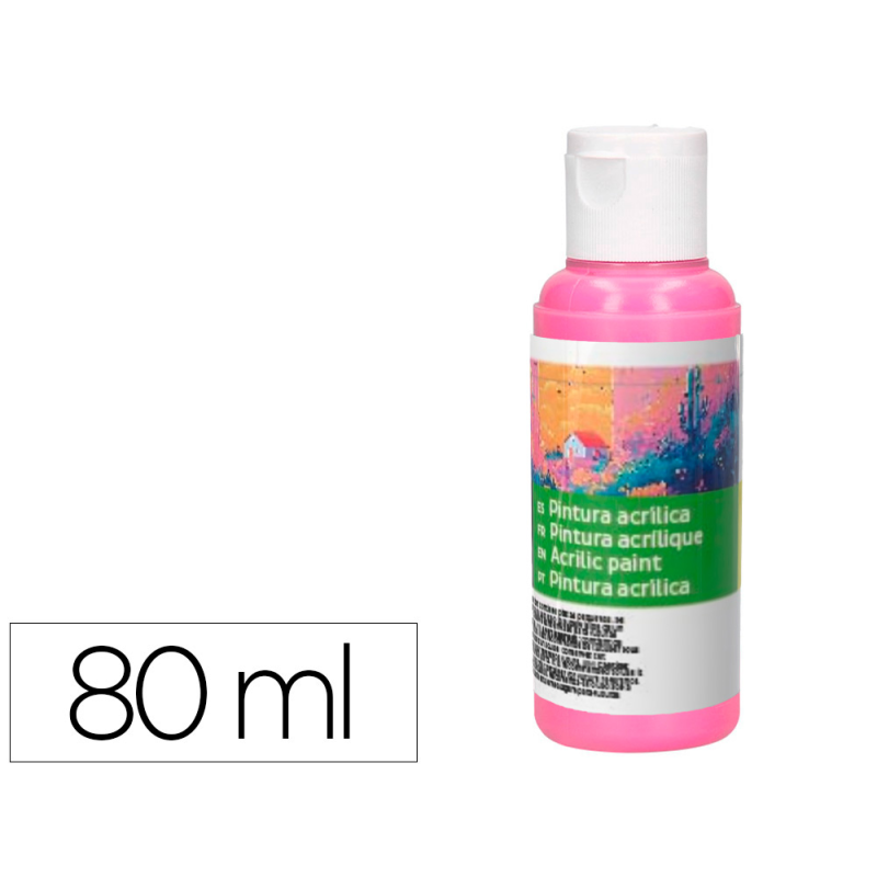 Pintura acrilica liderpapel bote de 80 ml rosa
