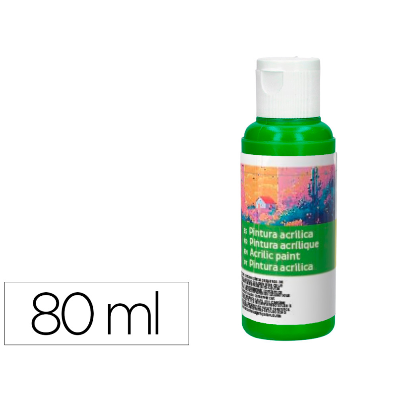 Pintura acrilica liderpapel bote de 80 ml verde