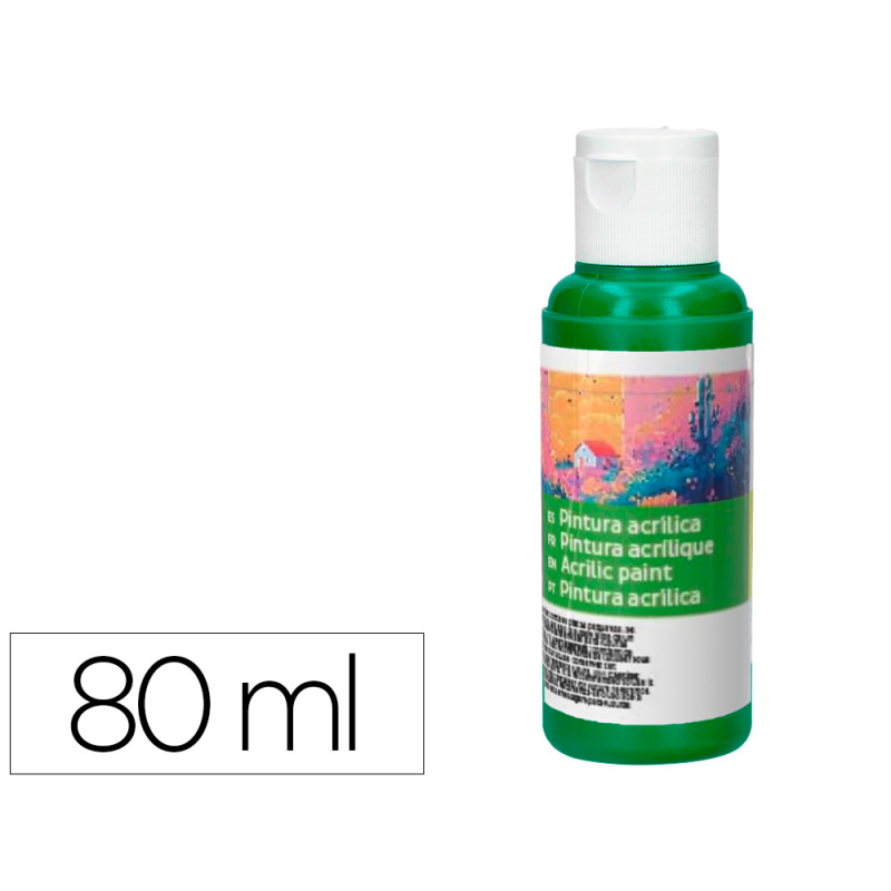 Pintura acrilica liderpapel bote de 80 ml verde oscuro