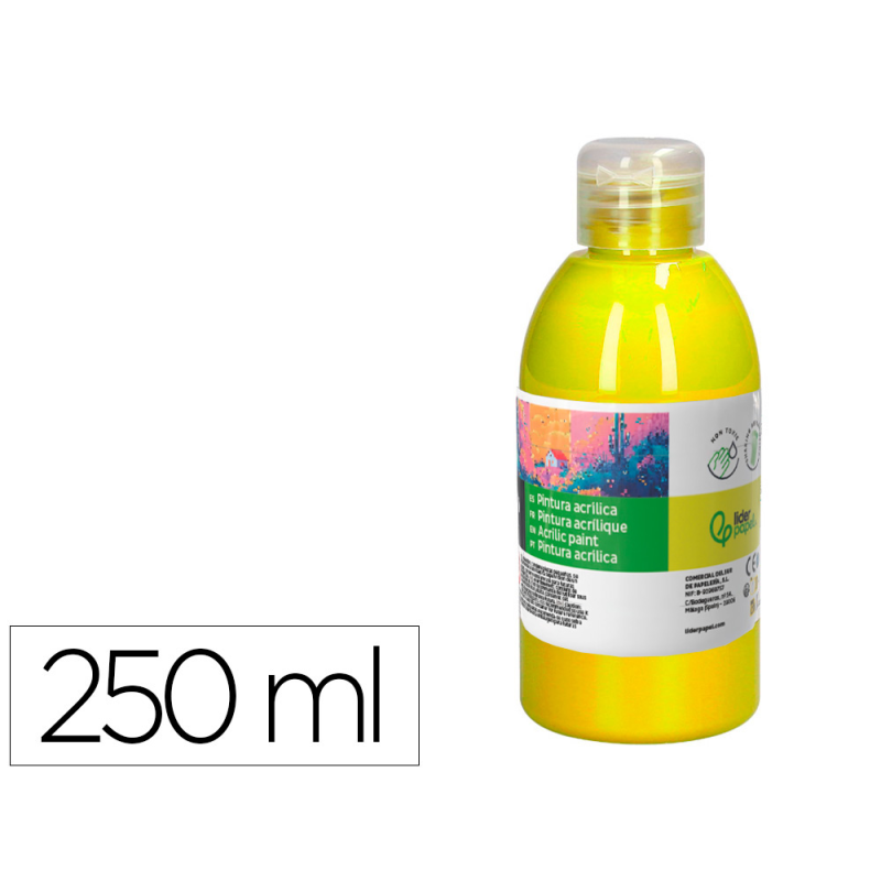 Pintura acrilica liderpapel bote de 250 ml amarillo