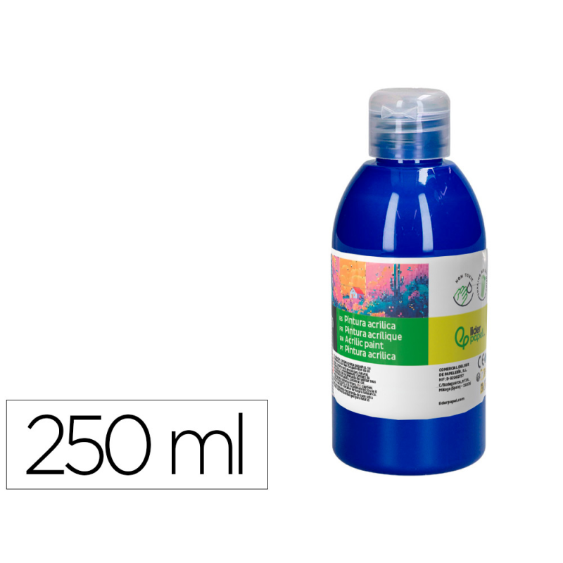 Pintura acrilica liderpapel bote de 250 ml azul ultramar