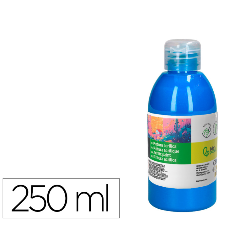 Pintura acrilica liderpapel bote de 250 ml cian