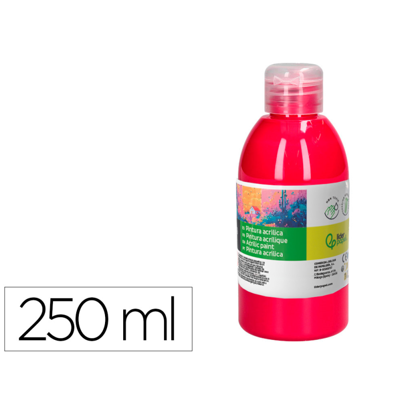 Pintura acrilica liderpapel bote de 250 ml magenta