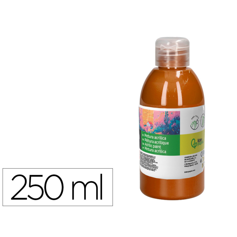 Pintura acrilica liderpapel bote de 250 ml marron