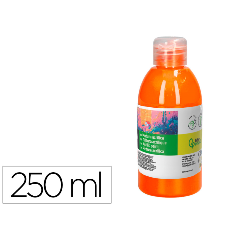 Pintura acrilica liderpapel bote de 250 ml naranja