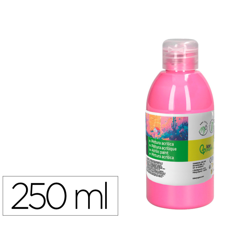 Pintura acrilica liderpapel bote de 250 ml rosa