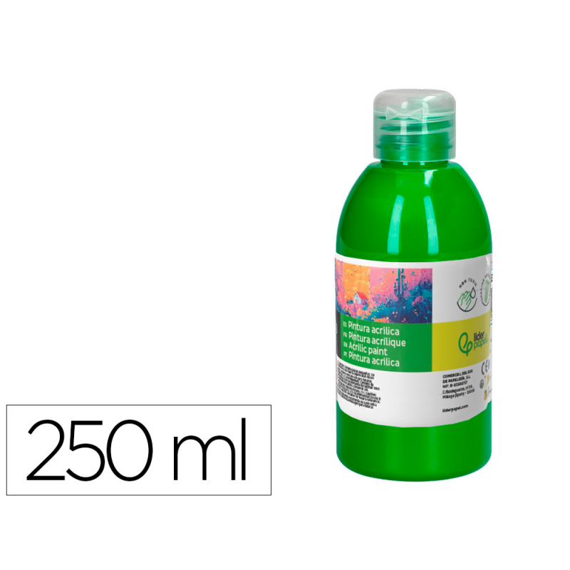 Pintura acrilica liderpapel bote de 250 ml verde
