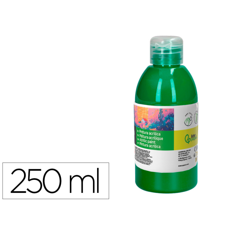 Pintura acrilica liderpapel bote de 250 ml verde oscuro