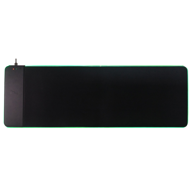 Alfombrilla para raton q-connect con cargador inalambrico e iluminacion rgb color negro 800x300x4 mm