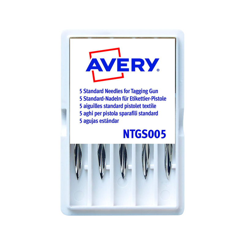 Repuesto de aguja avery corta estandar base plastico para pistola de navetes tgs005 caja de 5 unidades
