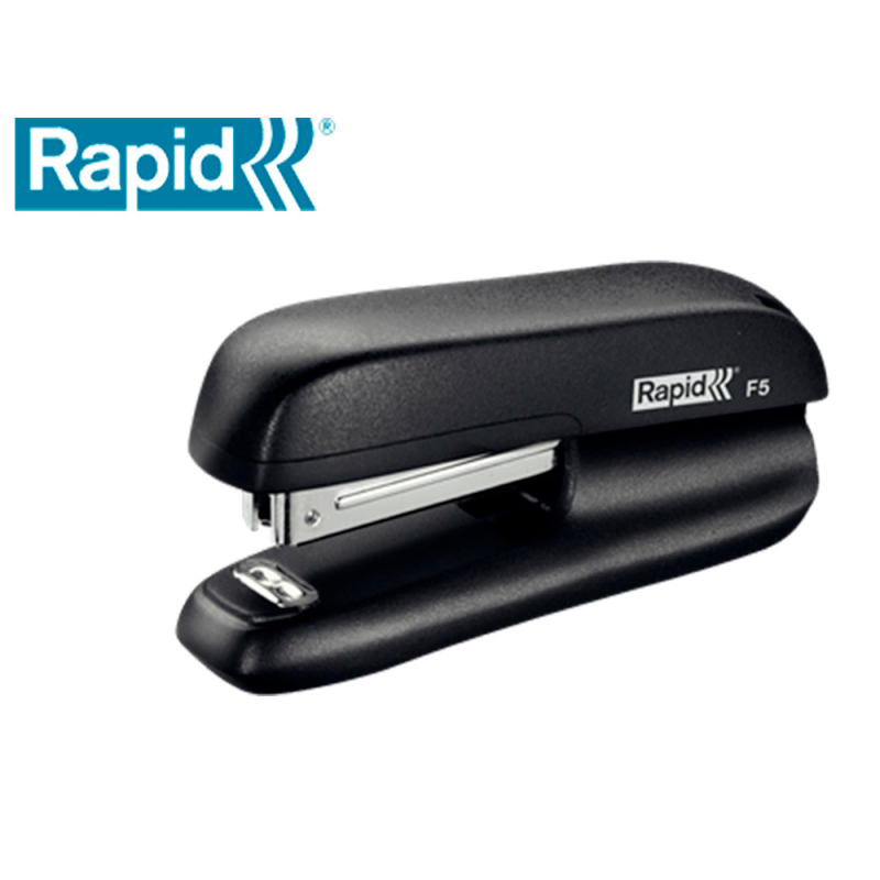 Grapadora rapid f5 mini plastico capacidad de grapado 10 hojas usa grapas nº 10 color negro
