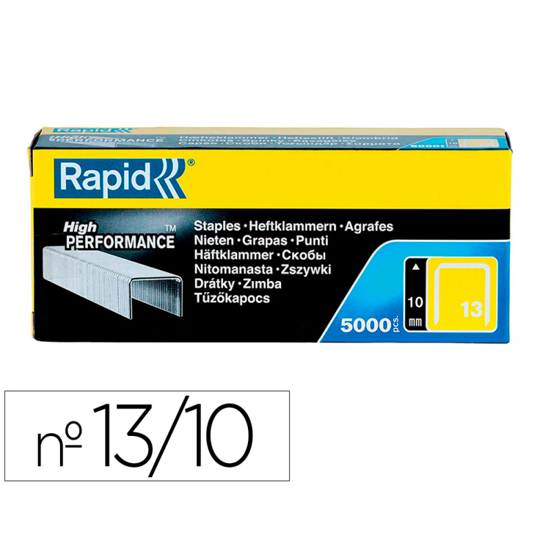 Grapas rapid 13/10 mm galvanizada caja de 5000 unidades