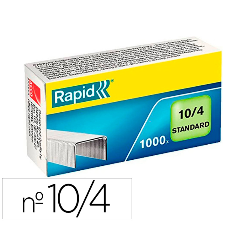 Grapas rapid 10/4 mm galvanizada caja de 1000 unidades