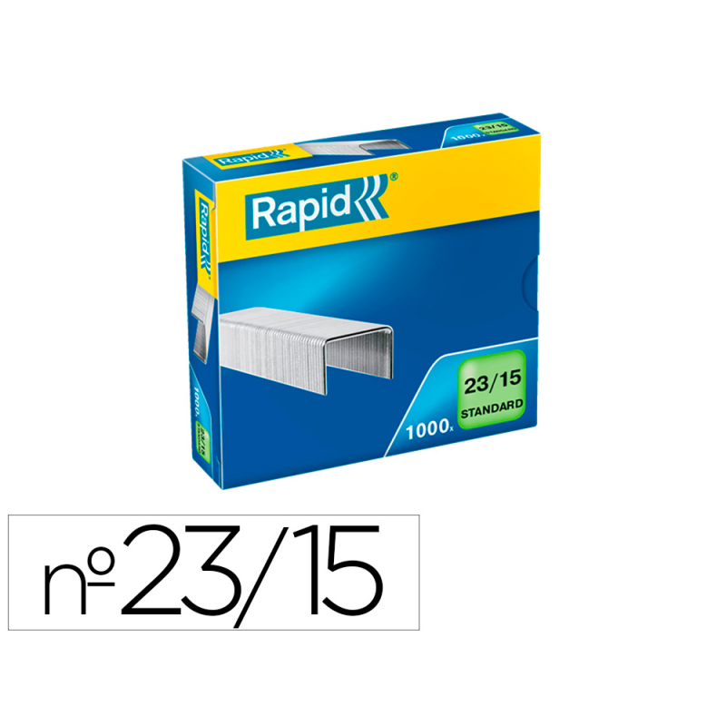 Grapas rapid 23/15 mm galvanizada caja de 1000 unidades