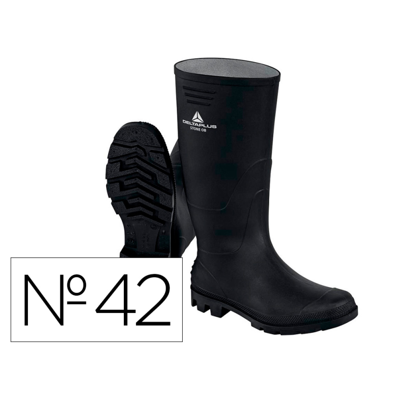 Botas deltaplus de seguridad stone pvc negro suela de tacos talla 42