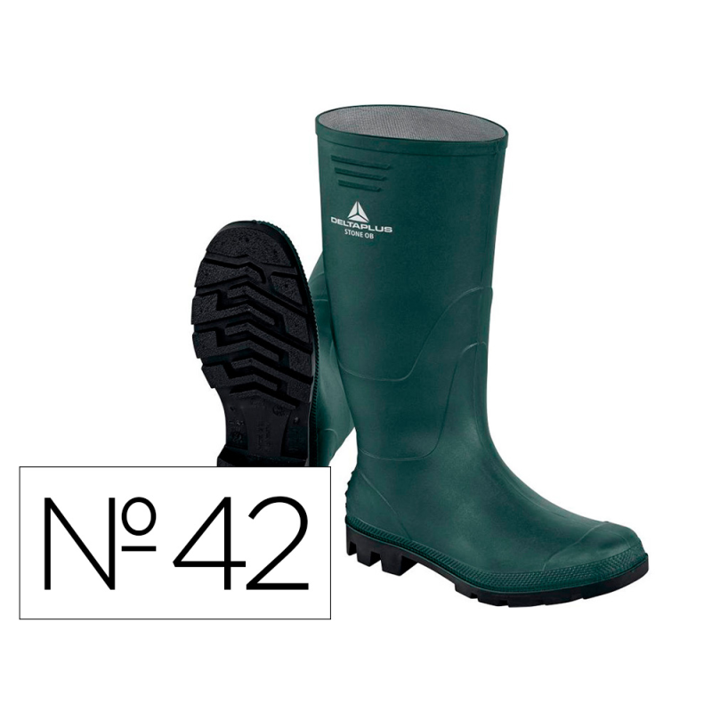 Botas deltaplus de seguridad stone pvc verde suela de tacos talla 42